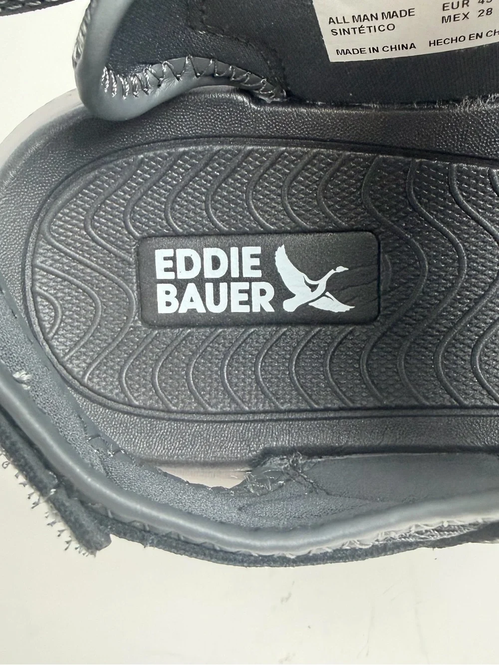 Eddie Bauer Gray Black Kids Adjustable Strap Sandals